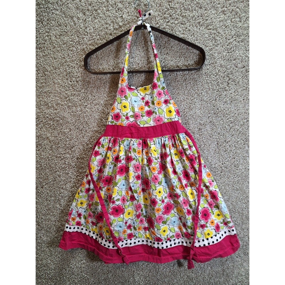 Bonnie Jean Sundress Womens‎ 8 Multi Floral Print Pleated Sleeveless Halter Neck